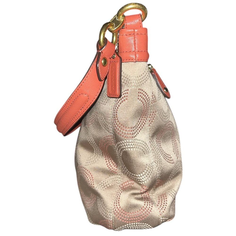 Coach Ashley Dotted Op Art Hippie Khaki & Tearose Jacquard Shoulder Bag F20088 - Picture 3 of 9